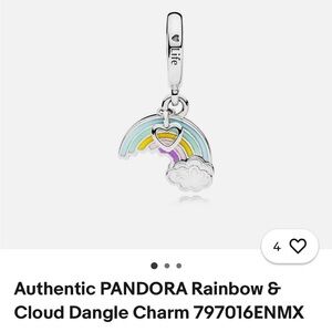 Authentic. Pandora Rainbow & Cloud Dangle Charm.